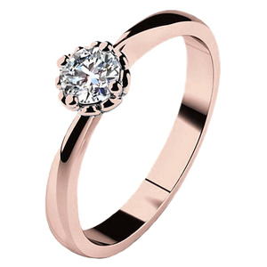 Helios R Briliant  - nadčasový zásnubní prsten z růžového zlata s briliantem