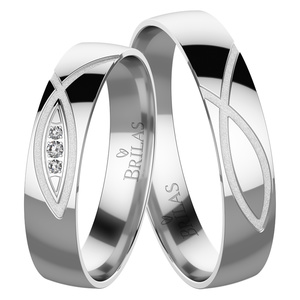 Hermína White -snubní prsteny z bílého zlata