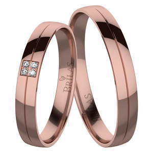 Hana Red - snubní prsteny z růžového zlata