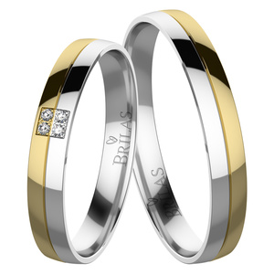Hana Colour GW - snubní prsteny z bílého a žlutého zlata