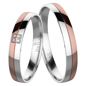 Hana Colour RW - snubní prsteny z bílého a růžového zlata