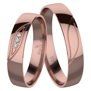 Ramina Red - snubní prsteny z růžového zlata