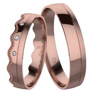 Denisa Red - snubní prsteny z růžového zlata