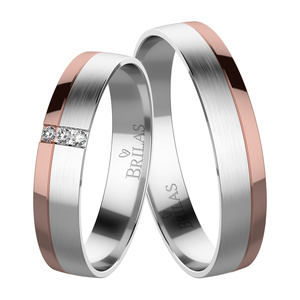 Petra Colour RW - snubní prsteny z bílého a růžového zlata
