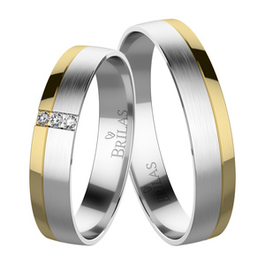 Petra Colour GW - snubní prsteny z bílého a žlutého zlata