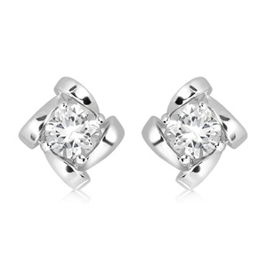 Alvis S White Topaz - stříbrné náušnice s bílým topazem