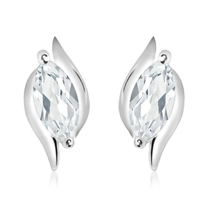 Arabona S White Topaz - stříbrné náušnice s bílým topazem
