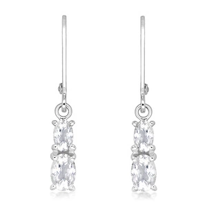 Duria S White Topaz - stříbrné náušnice s bílým topazem