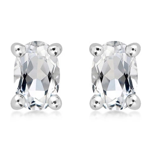 Alala S White Topaz - stříbrné náušnice s bílým topazem