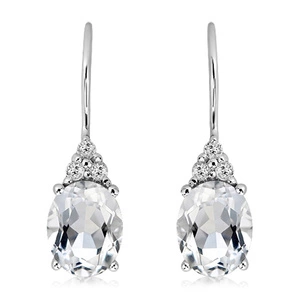 Atalanta S White Topaz - stříbrné náušnice s bílým topazem