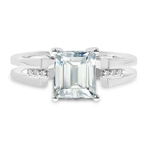 Tris S White Topaz - prsten ze stříbra s bílým topazem