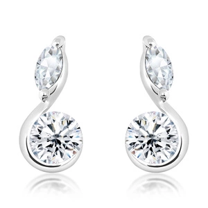 Amila S White Topaz - stříbrné náušnice s bílým topazem