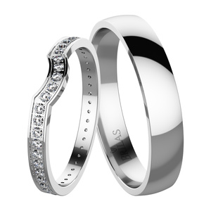 Proxima II White - snubní prsteny z bílého zlata