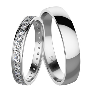 Diadem II White - snubní prsteny z bílého zlata
