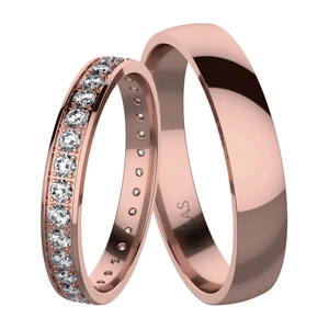 Diadem II Red - snubní prsteny z červeného zlata