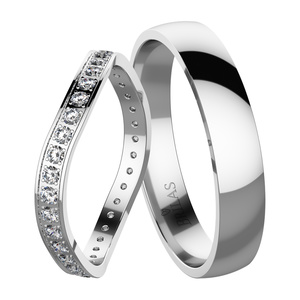 Superba II White - snubní prsteny z bílého zlata