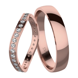 Superba II Red - snubní prsteny z červeného zlata