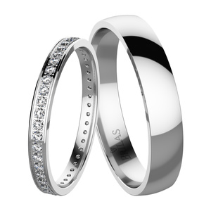 Sadira II White - snubní prsteny z bílého zlata