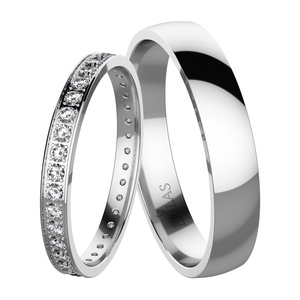 Ksora II White - snubní prsteny z bílého zlata