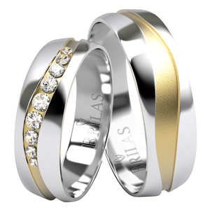 Rico Colour GW - svatební zlaté prsteny s kameny