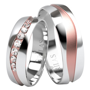 Rico Colour RW - svatební zlaté prsteny s kameny