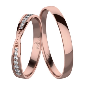 Pelopia Red - snubní prsteny z červeného zlata