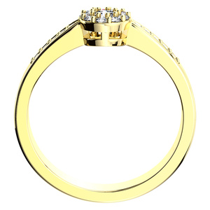 Růženka Princess Gold - zásnubní prsten ze žlutého zlata