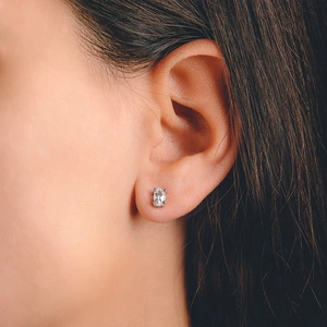 Alala S White Topaz - stříbrné náušnice s bílým topazem