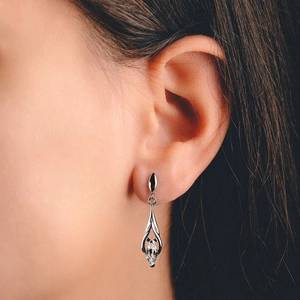 Lentia S White Topaz - stříbrné náušnice s bílým topazem