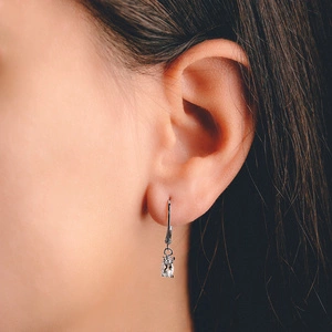 Materna S White Topaz - stříbrné náušnice s bílým topazem