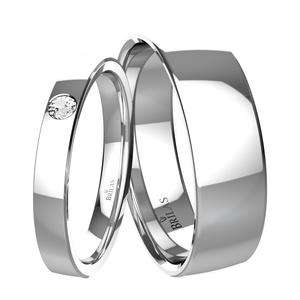 Galava White - snubní prsteny z bílého zlata a stříbra