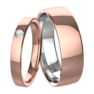 Galava Red - snubní prsteny z červeného zlata a stříbra