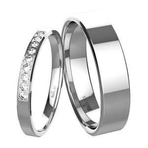 Zavijana White - snubní prsteny z bílého zlata a stříbra