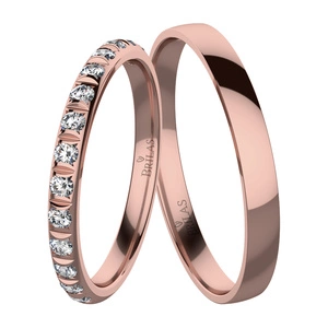 Palas Red - snubní prsteny z červeného zlata