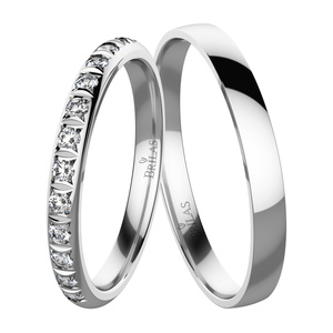 Kronos White - snubní prsteny z bílého zlata 