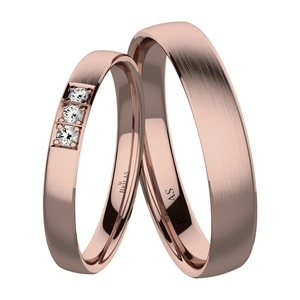 Zeta Red - snubní prsteny z červeného zlata