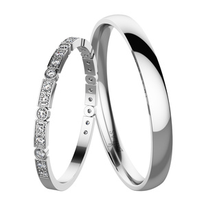 Safa White - snubní prsteny z bílého zlata 