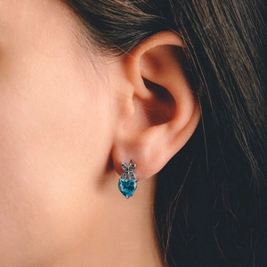 Lauren Blue  - stříbrné náušnice se zirkony