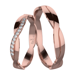 Evita Red - snubní prsteny z růžového zlata