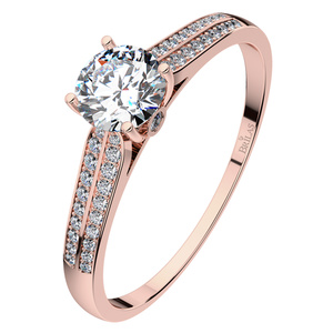 Harmonia R Briliant - zásnubní prsten z růžového zlata s brilianty