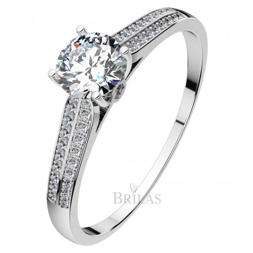 Harmonia WW Safír - zásnubní prsten z bílého zlata se safíry