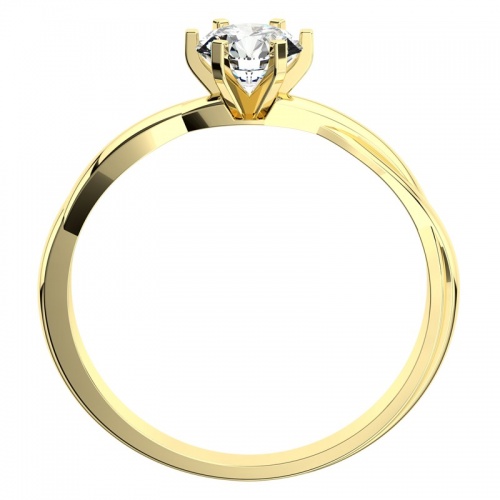 Popelka G Briliant - zásnubní prsten ze žlutého zlata s briliantem