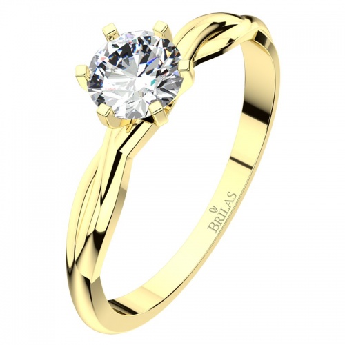 Popelka GW Safír - zásnubní prsten ze žlutého zlata se safírem