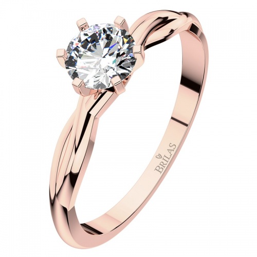 Popelka RW Safír - zásnubní prsten z růžového zlata se safírem