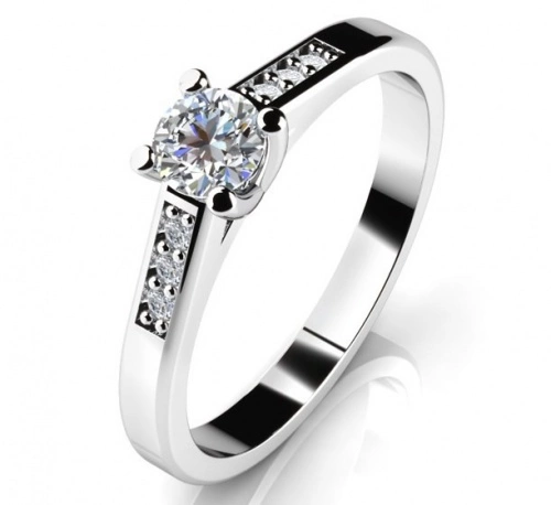 Poseidon WW Safír - zásnubní prsten z bílého zlata se safíry