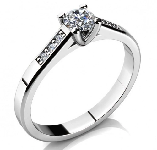 Poseidon WW Safír - zásnubní prsten z bílého zlata se safíry