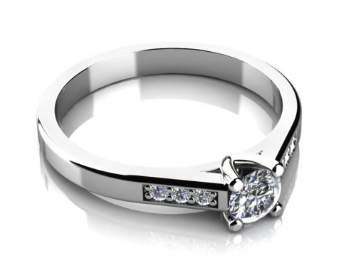 Poseidon WW Safír - zásnubní prsten z bílého zlata se safíry