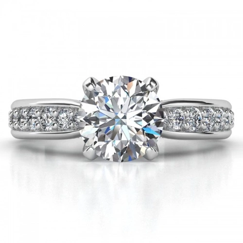 Lenka WW Safír - zásnubní prsten z bílého zlata se safíry