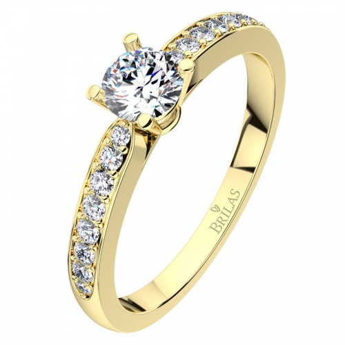 Lenka GW Safír - zásnubní prsten ze žlutého zlata se safíry
