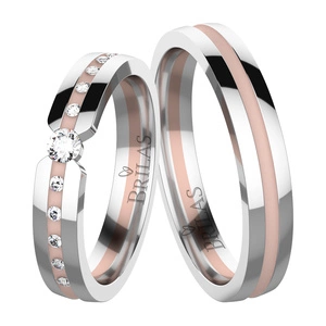 Rabia Colour RW - snubní prsteny z bílého a červeného zlata